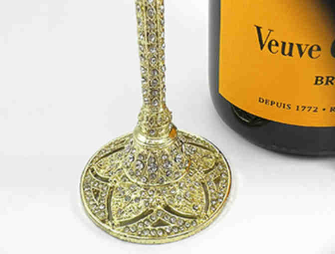 Olivia Reigel Elegant Crystal Champagne Flute Set with Veuve Clicquot Champagne!