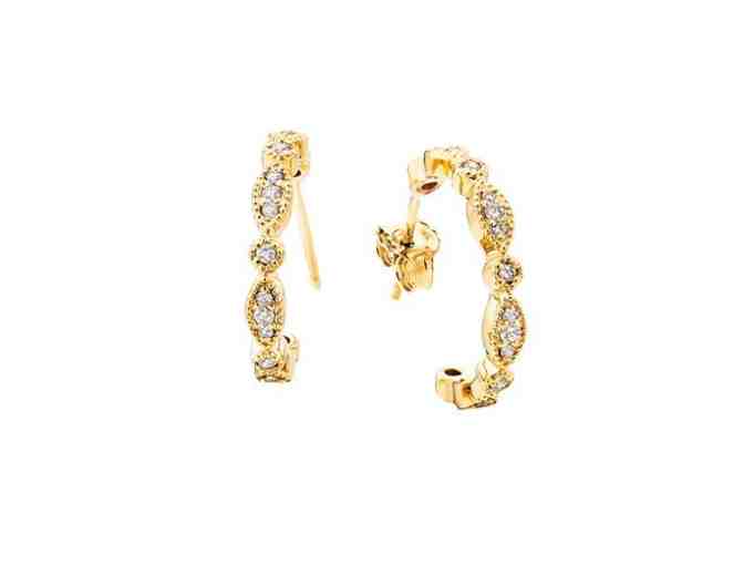 Stunning 10KT Gold 'J' Hoop & Diamond Earrings with Gift Certificate!