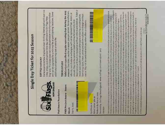 Six Flags (FREE Amusement Park) - 1-Day Admission Ticket - Photo 4