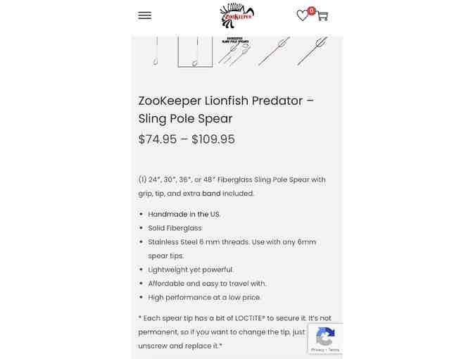 LIONFISH - Sling POLE SPEAR (by Zookeeper)