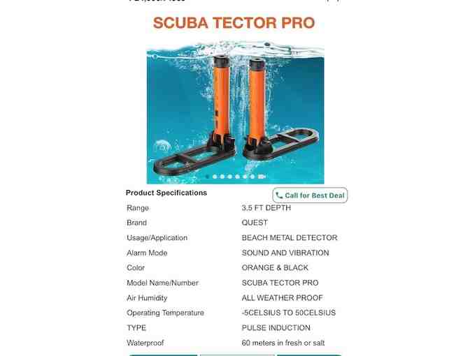 1 Underwater METAL DETECTOR (Waterproof, Land or Sea Use)