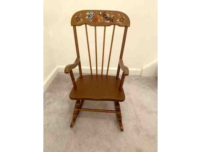 VINTAGE: Mid-Century (1950) - ROCKING CHAIR - Wood, Stencils, Kids, Dolls