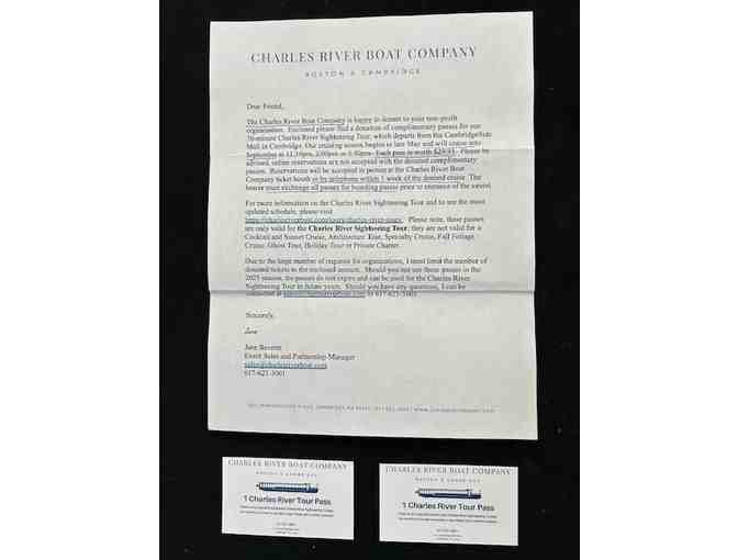 1 Tickets: RIVER Sightseeing TOUR: 2 Free Passes (Charles Boats, Boston)