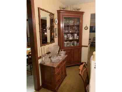 VINTAGE: China Closet (1960, Corner) - Mid-Century Modern, Original Receipts