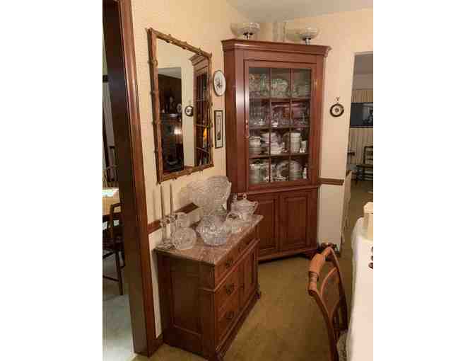 VINTAGE: China Closet (1960, Corner) - Mid-Century Modern, Original Receipts - Photo 1