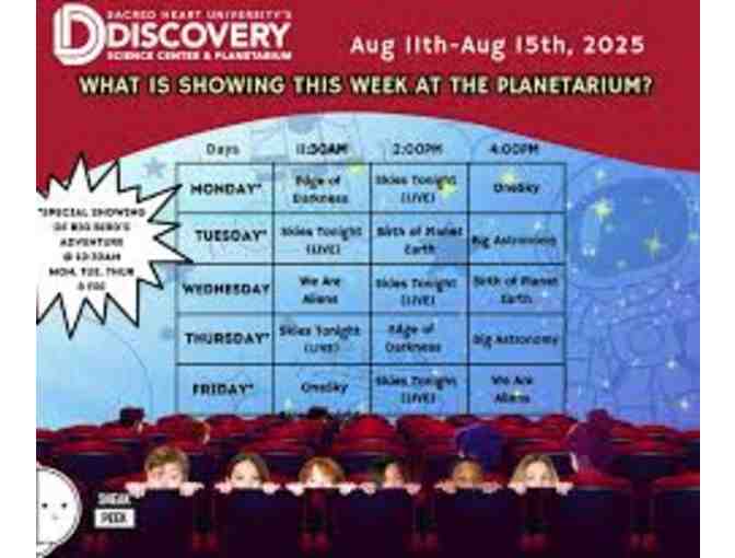 Tickets: PLANETARIUM, 6 GUESTS (Science Discovery Center, Bridgeport) (Free shipping)