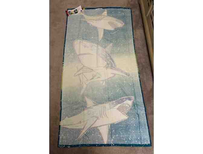 TOWEL: Shark - OCEAN COLORS (Oversized Towel, 60 x 30)