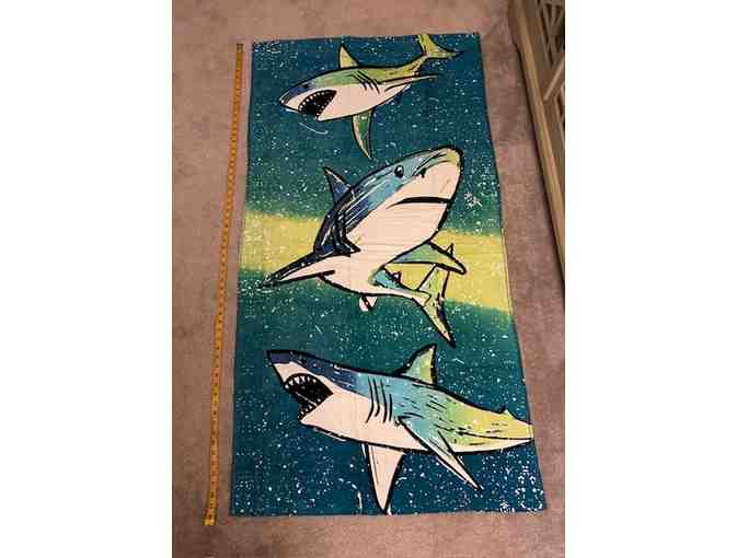 TOWEL: Shark - OCEAN COLORS (Oversized Towel, 60 x 30)