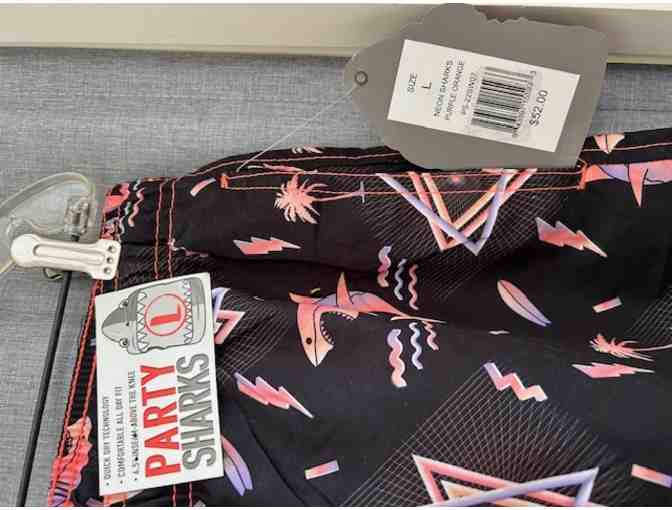 1 Swim Suit: SHARK NEON (New, Size Large, Party Sharks)
