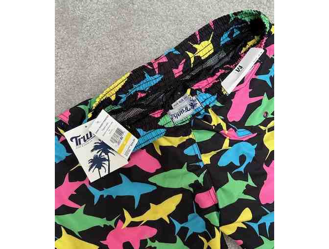 Bathing Suit: SHARK PARTY (New, Medium Size, Trunks Co)
