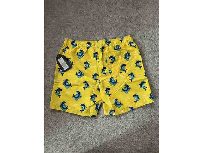 Bathing Suit: YELLOW SHARK (New, Size Large, Party Sharks)