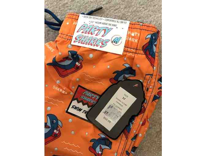 Swim Suit: SHARK ORANGE (New, Size MEDIUM, Party Sharks)