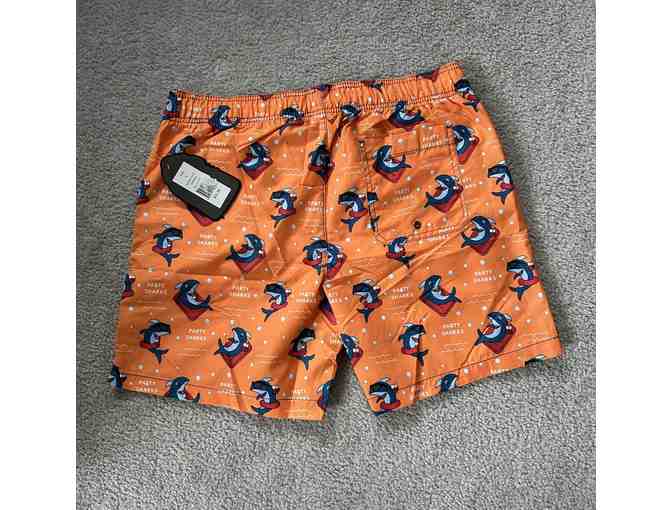 Swim Suit: SHARK ORANGE (New, Size MEDIUM, Party Sharks)