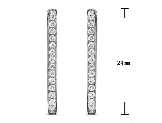 JEWELRY: Diamond Pave Hoop Earrings in 18k White Gold from Compositions Jewelry