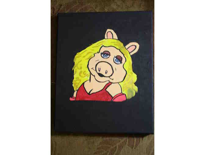 Nursery Art, Original Kermit and Miss Piggy in Acrylics