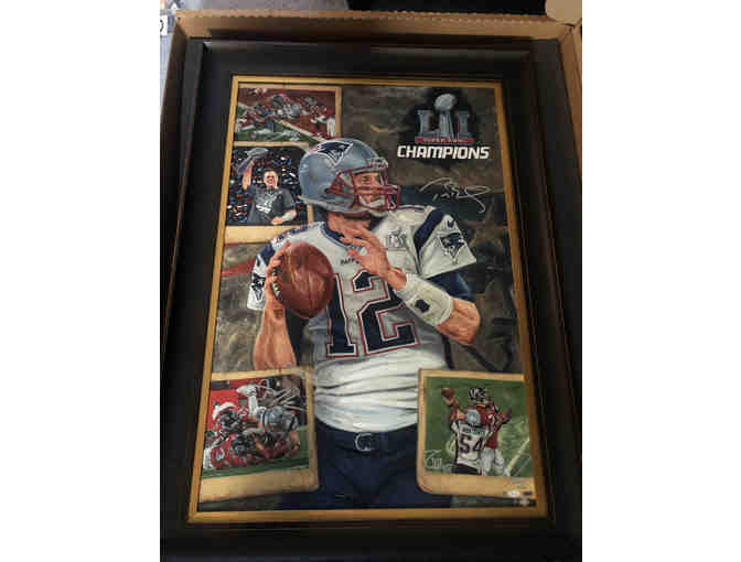 Superbowl 51, Limited Edition Oil Painting by Justyn Farano, "Did That Just Happen?" - Photo 1