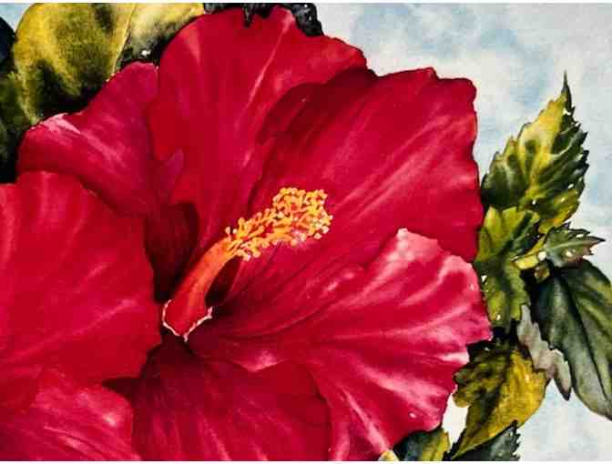 'Red Hibiscus' Giclee by Sheree Latif