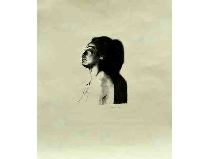 'Polynesian Girl' Original Pencil and Charcoal by Steve Jackson, Kauai