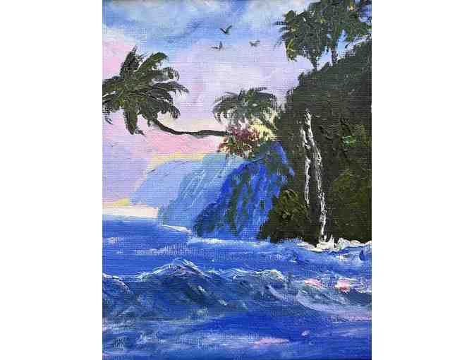 'Shadowed Seas, Na Pali' Original Oil Painting by Sandra Ambrose