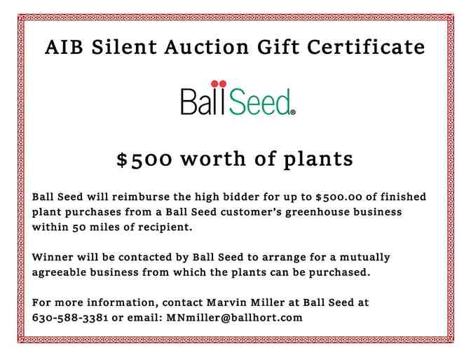 $500 Ball Seed Gift Certificate - Photo 1