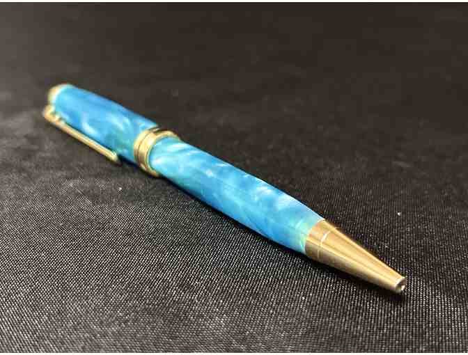 Handcrafted Blue Swirl Pen from Paul's Pens