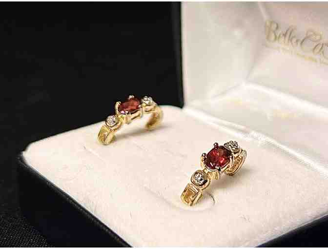 Vintage Garnet Hoop Earrings