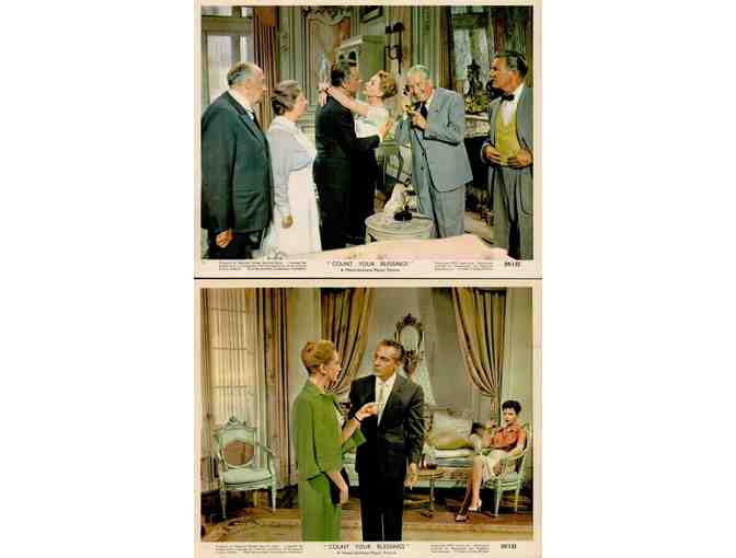 COUNT YOUR BLESSINGS, 1959, mini lobby cards, Deborah Kerr, Maurice Chevalier