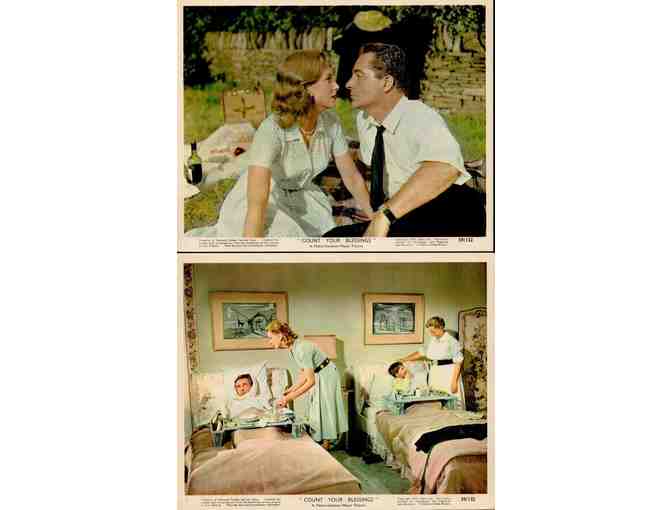 COUNT YOUR BLESSINGS, 1959, mini lobby cards, Deborah Kerr, Maurice Chevalier