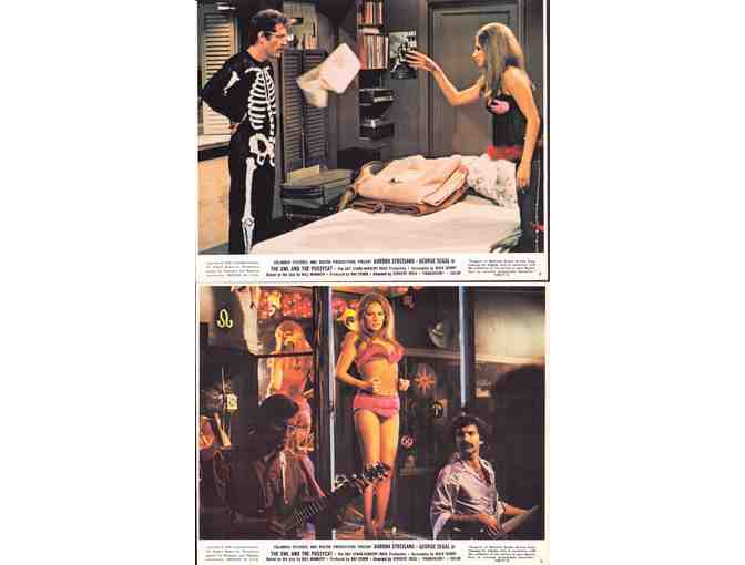 OWL AND THE PUSSYCAT, 1970, mini lobby cards, Barbra Streisand, George Segal