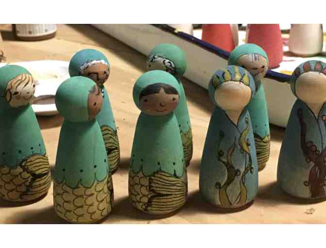 Handmade Wooden Peg People- Set One: Child's Toy