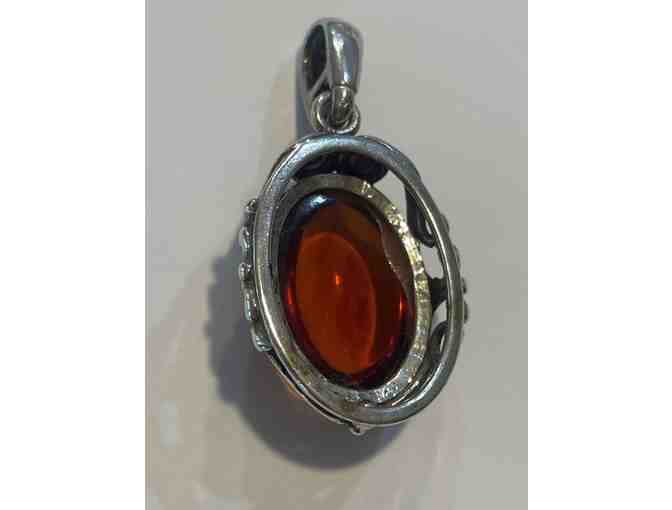 Yellow Amber Pendant set in Sterling Silver