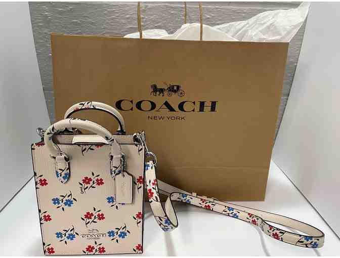 Coach Cross Body Mini Tote Floral Embossed