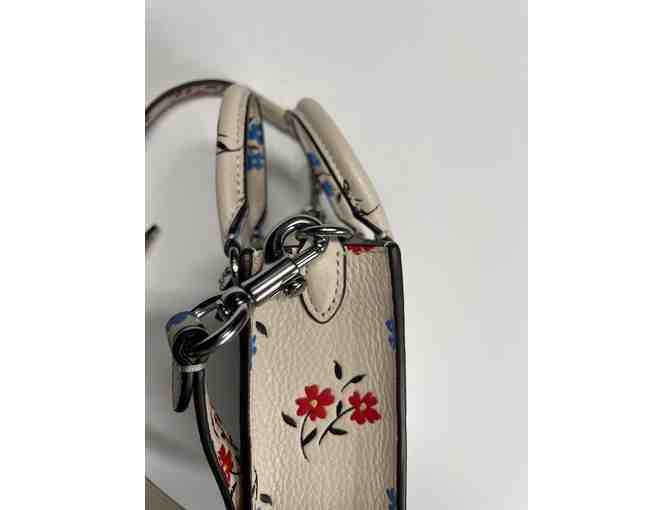 Coach Cross Body Mini Tote Floral Embossed