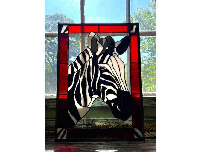 Hand-Made Zebra Stained Glass - 'Zeke'