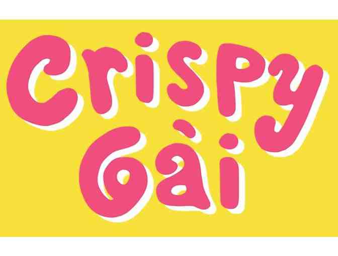 Large gray crewneck sweatshirt and $50 to spend at Crispy Gai