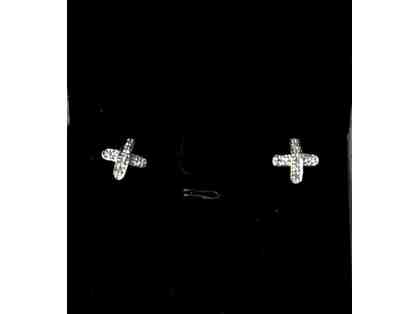 Gold and Diamond Stud Earrings