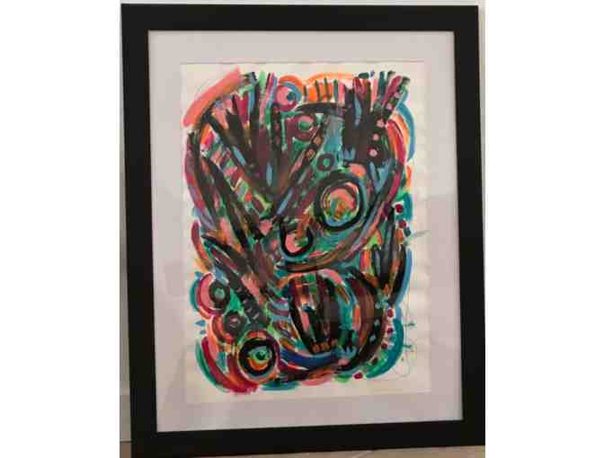 Framed painting by Andrea Storms, "Moody", Acrylic paint on paper 18x24 - Photo 1