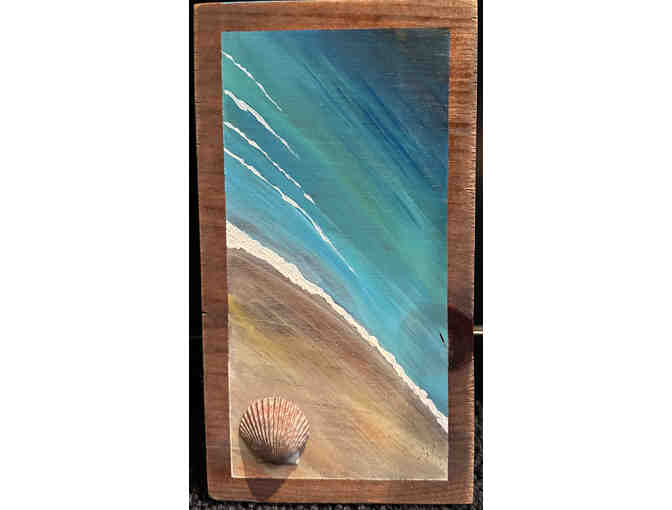 Framed artwork by Craig Ferre, 5 X 9 Painted Wood Block, "Left Point" - Photo 1