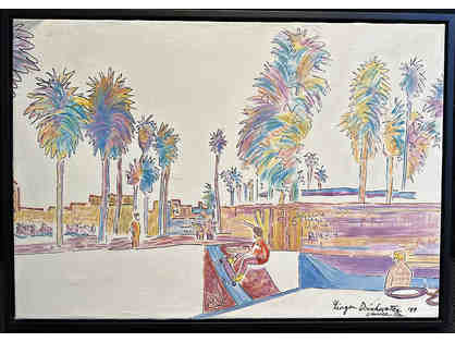 Framed Signed Original Painting by Artist Ginger Drinkwater, Venice, Ca., 89'