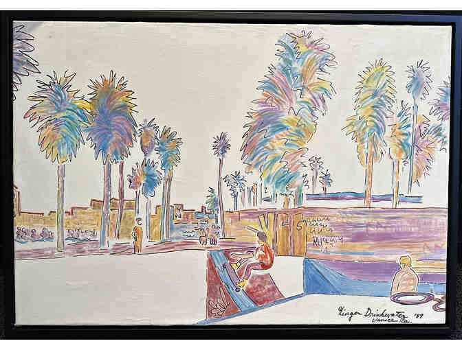 Framed Signed Original Painting by Artist Ginger Drinkwater, Venice, Ca., 89' - Photo 1