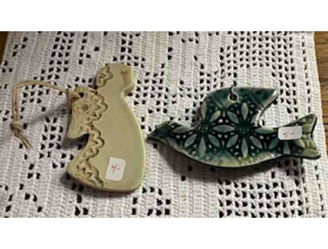 Dharwood Pottery, Winthrop, ME - Angel and Dove Ornaments - Photo 1