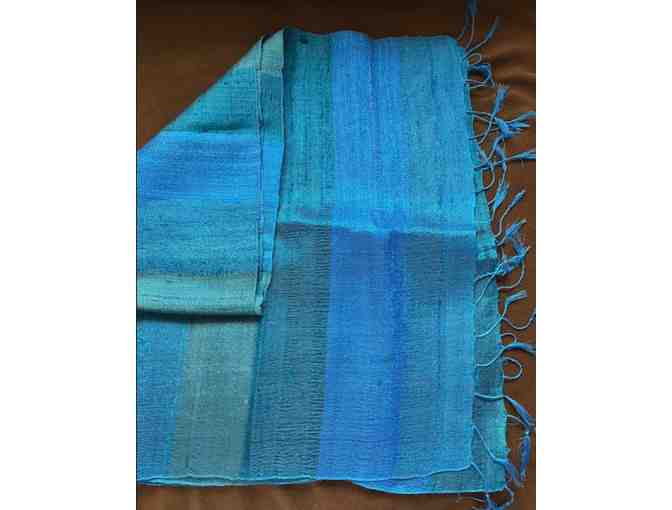 Silk Scarf in shades of blue and aqua